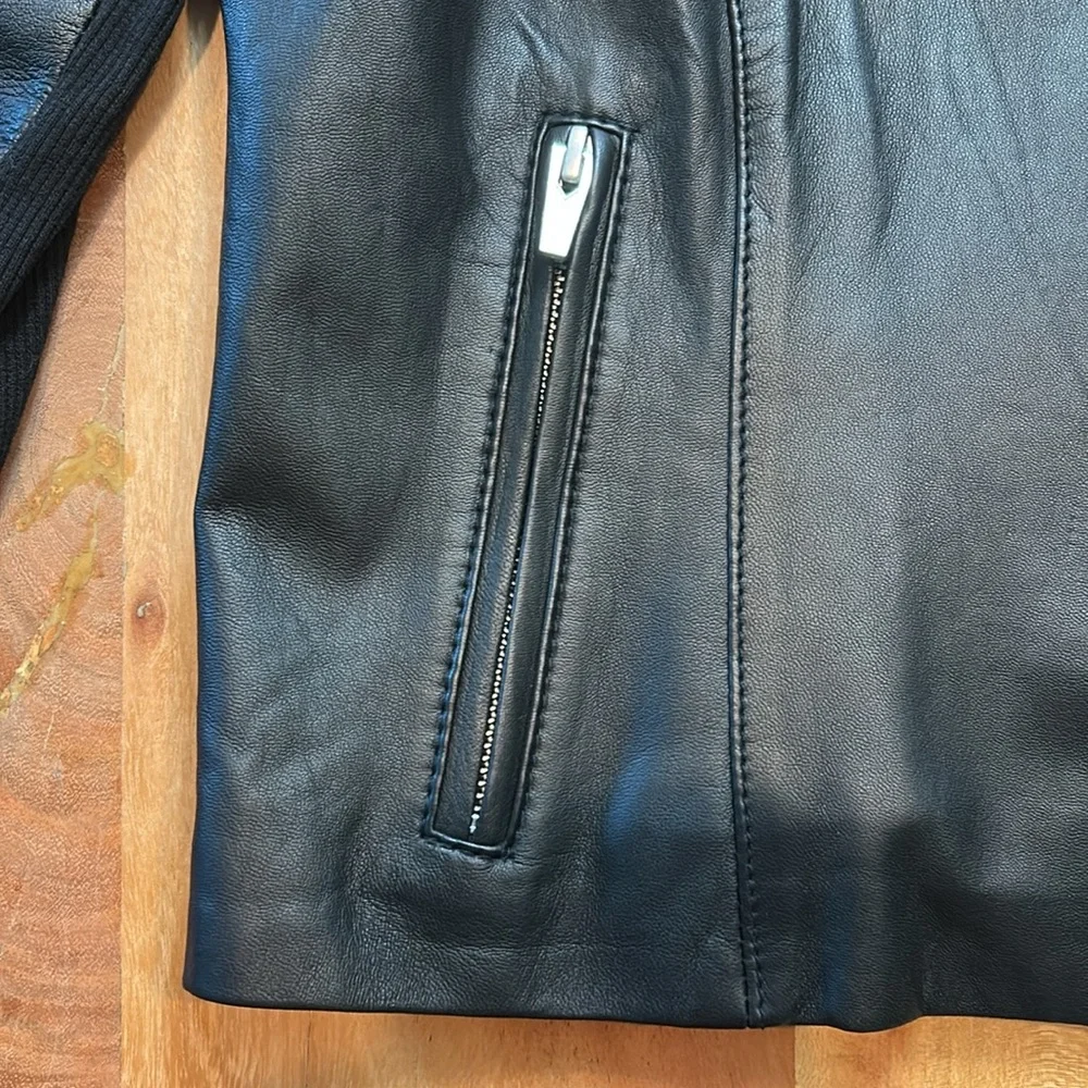 Veda Classic Black Leather Jacket - Picture 6 of 14